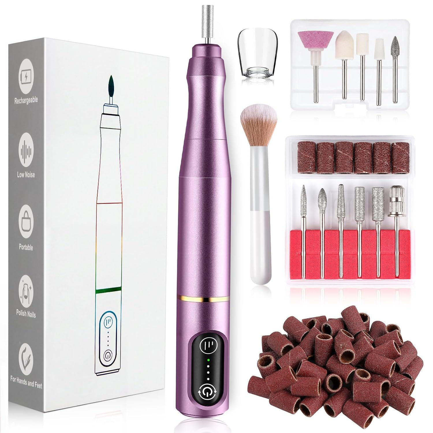 Overall appearance, color option, and first-impression branding for the cordless nail drill kit.