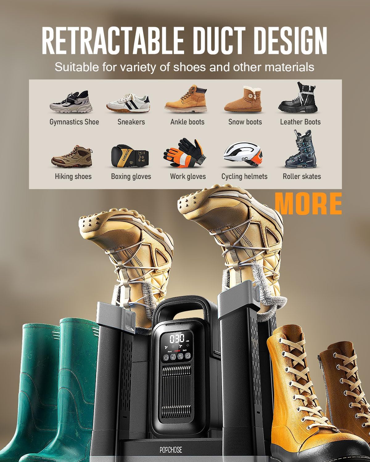 Popchose 4-Head Boot Dryer