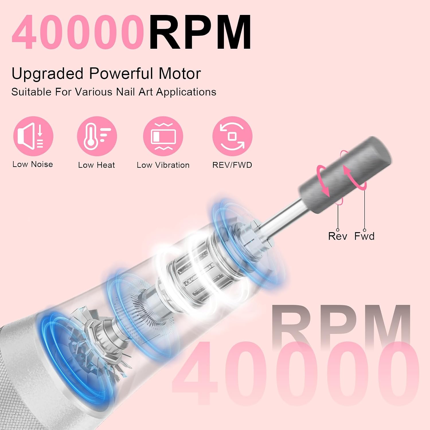 Lilonthy Electric Nail Drill 40000Rpm