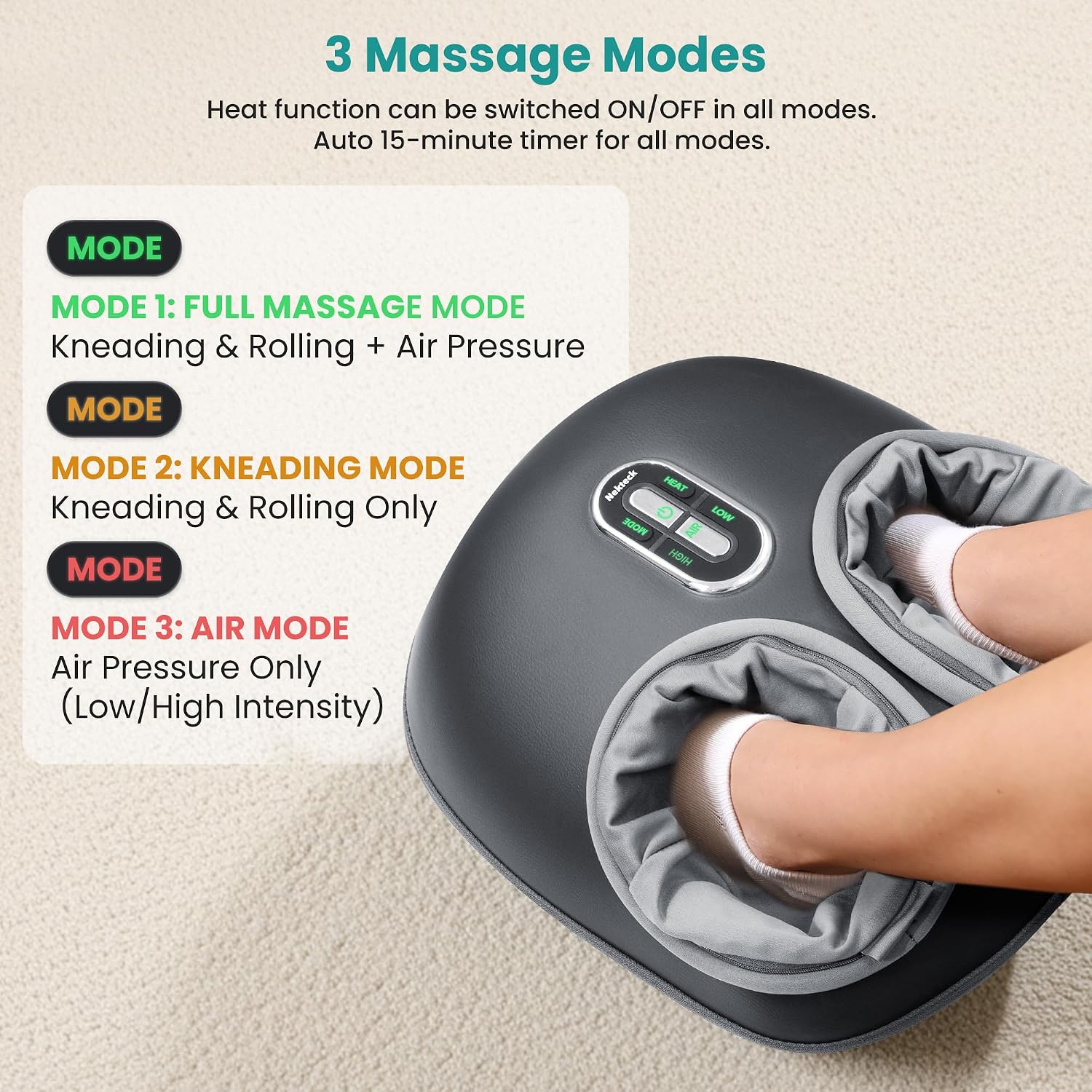 Deep-kneading nodes and how the massager is engineered to target pressure points.