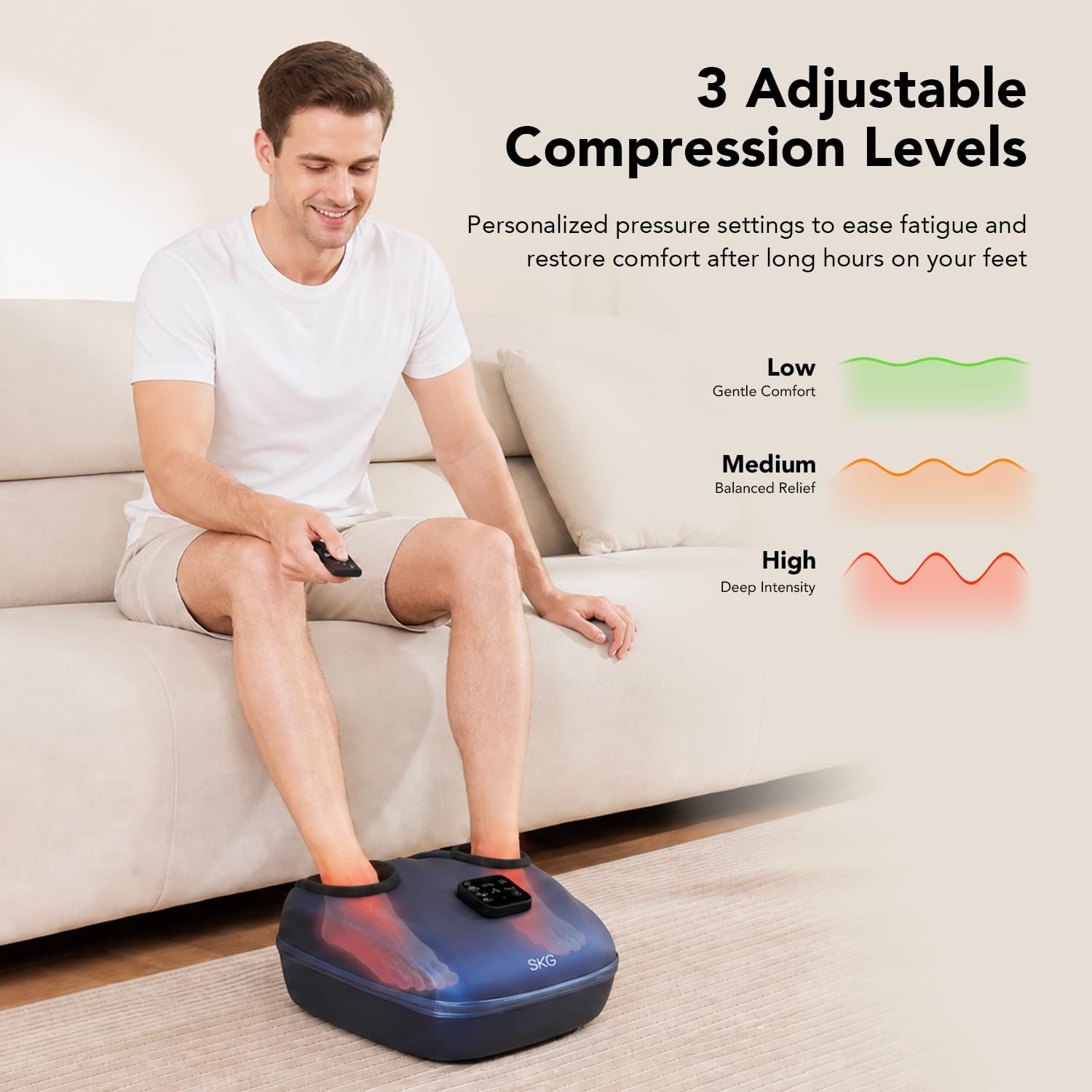 A specific feature such as control access, massage-zone design, or heat/compression functionality.
