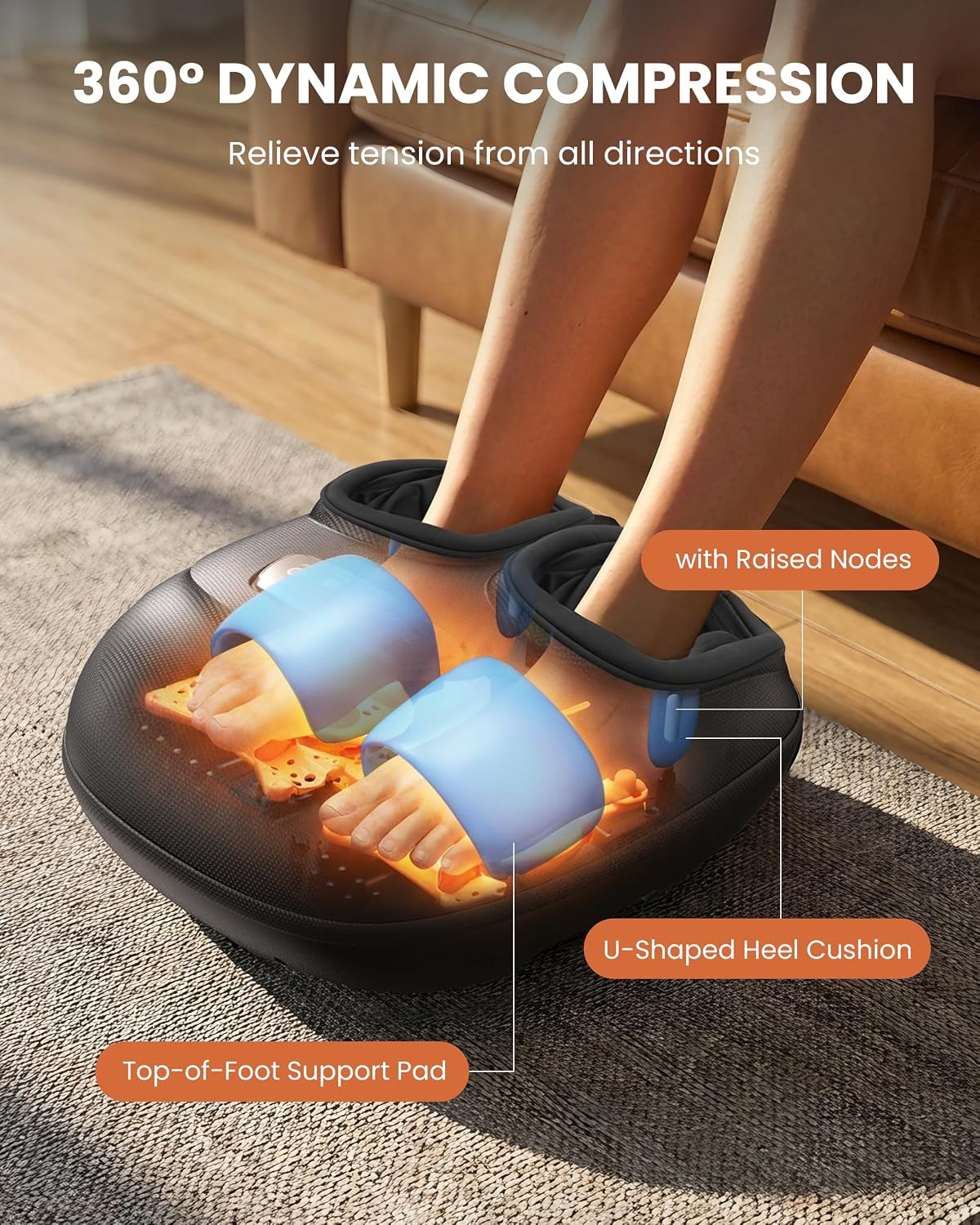 Cili Heated Foot Massager com Controle Remoto