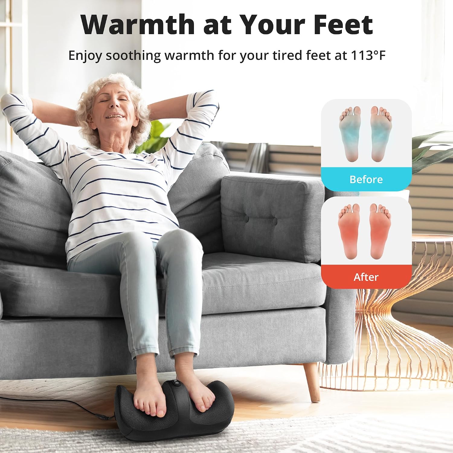 Highlights portability, under-desk fit, and the unit’s physical dimensions.