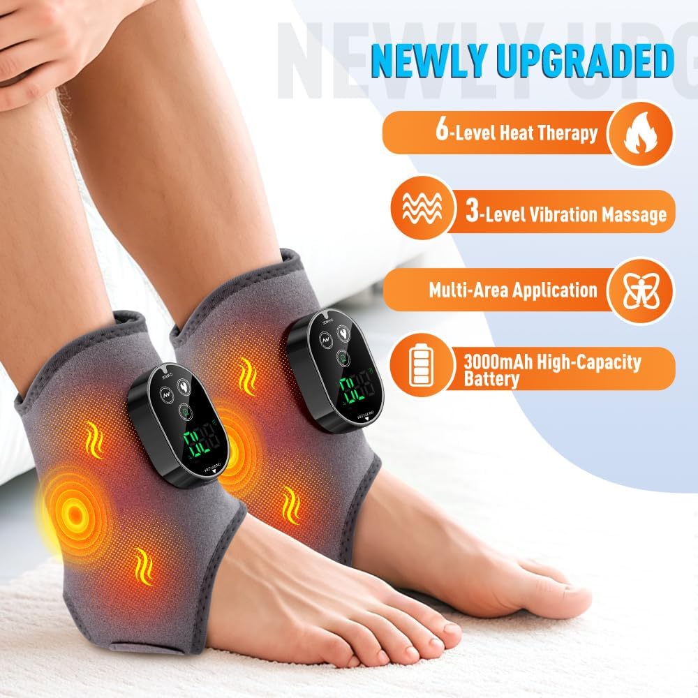 Helps readers judge coverage, fit, and how the device contours around the ankle.