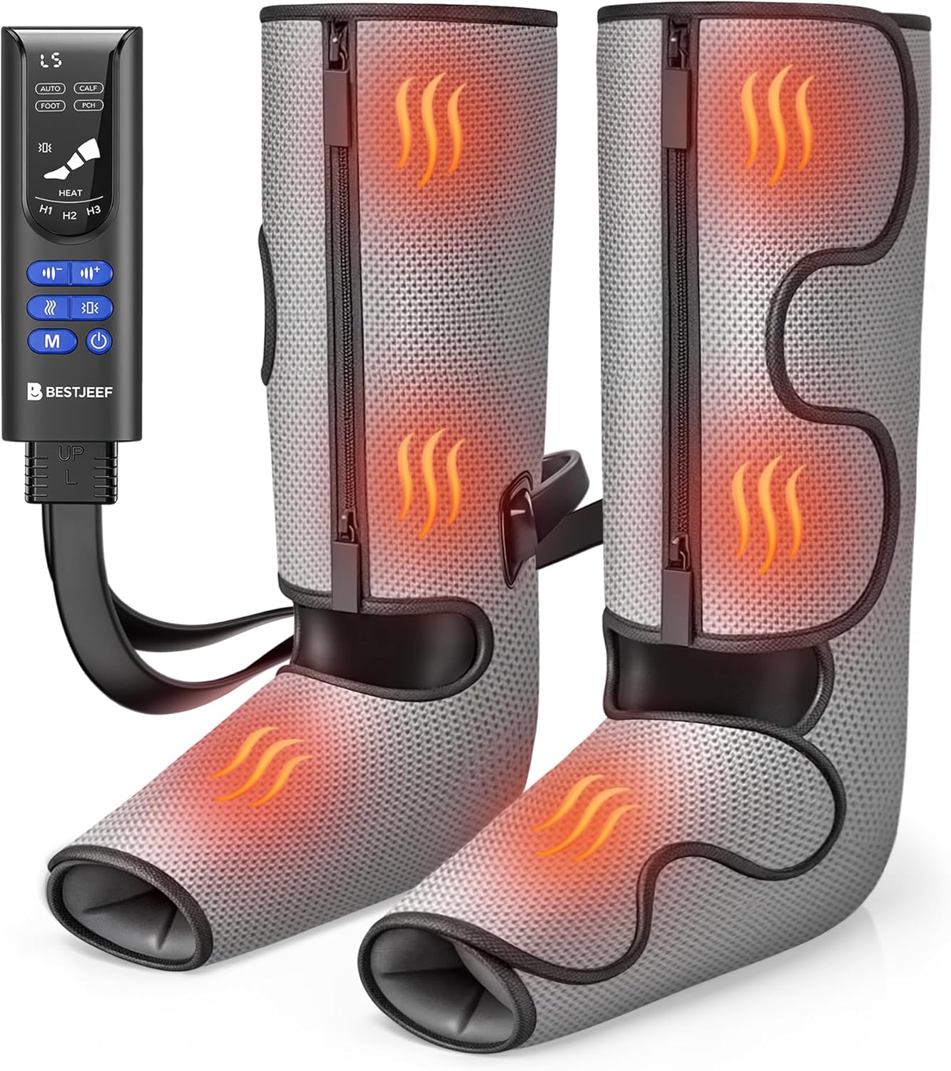 Overall product form, coverage area, and the fact that it is a dual-zone foot and calf massager.