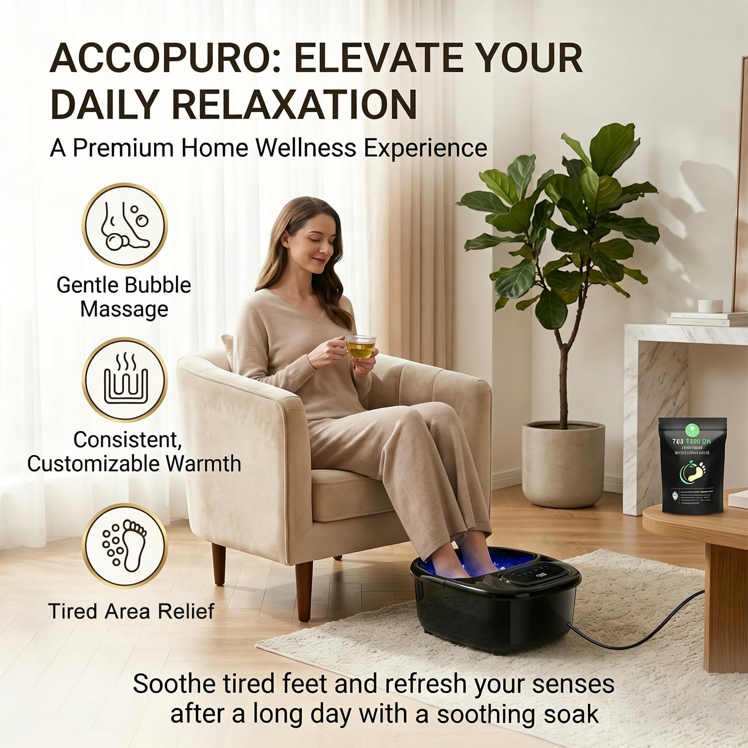 Accopuro Foot Spa Bath Massager