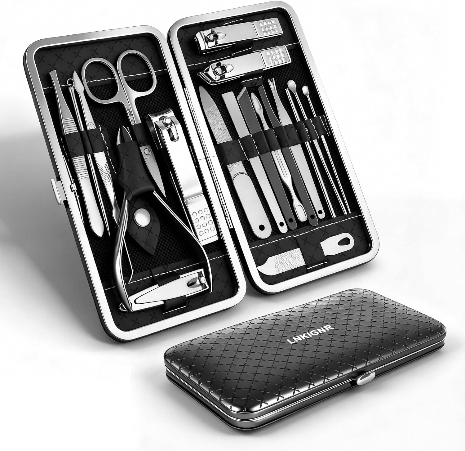 Shows the breadth of included tools and the overall value proposition of an all-in-one grooming kit.
