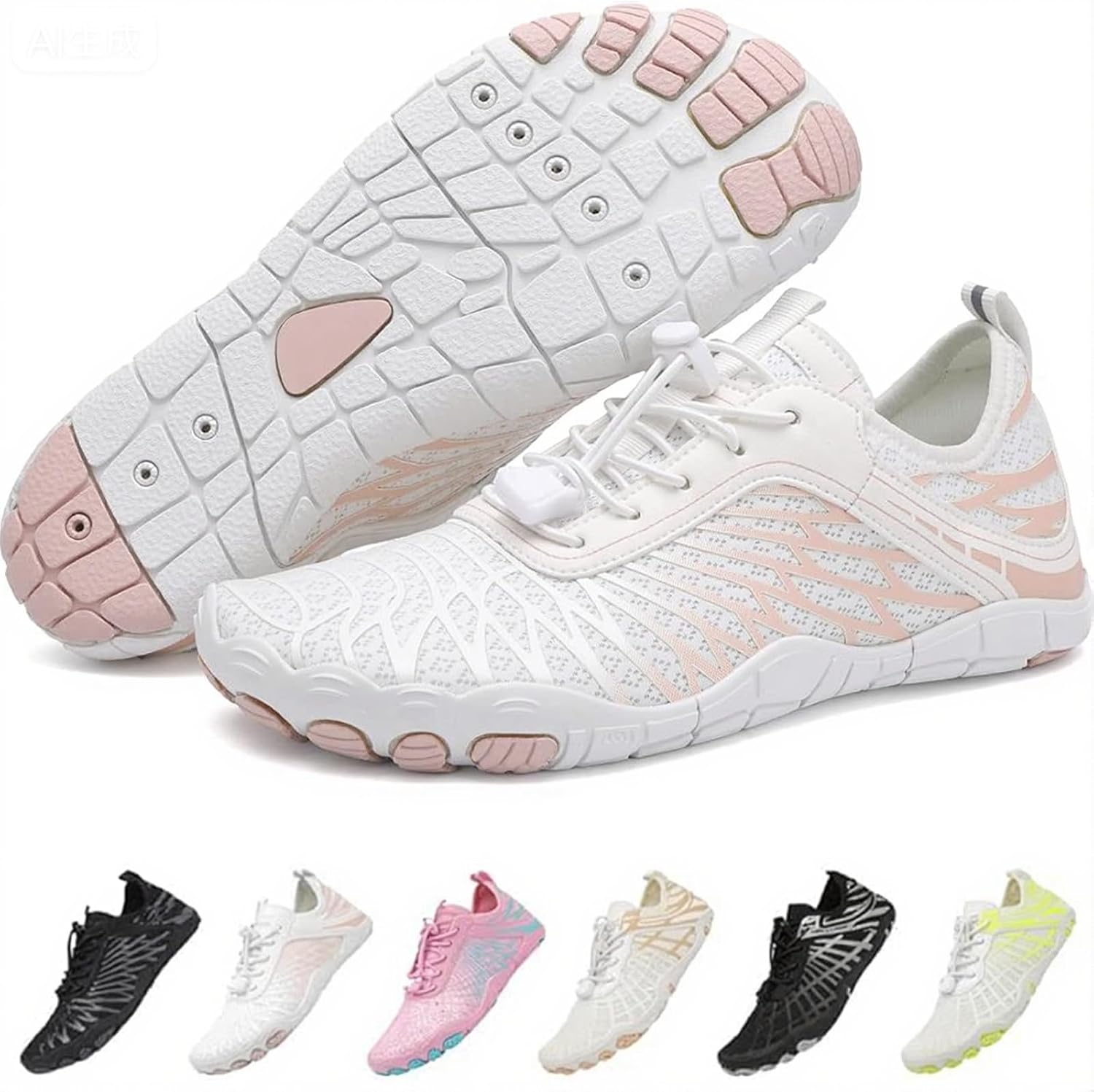 Overall design, minimalist barefoot profile, and the wide-toe-box look that defines the product.