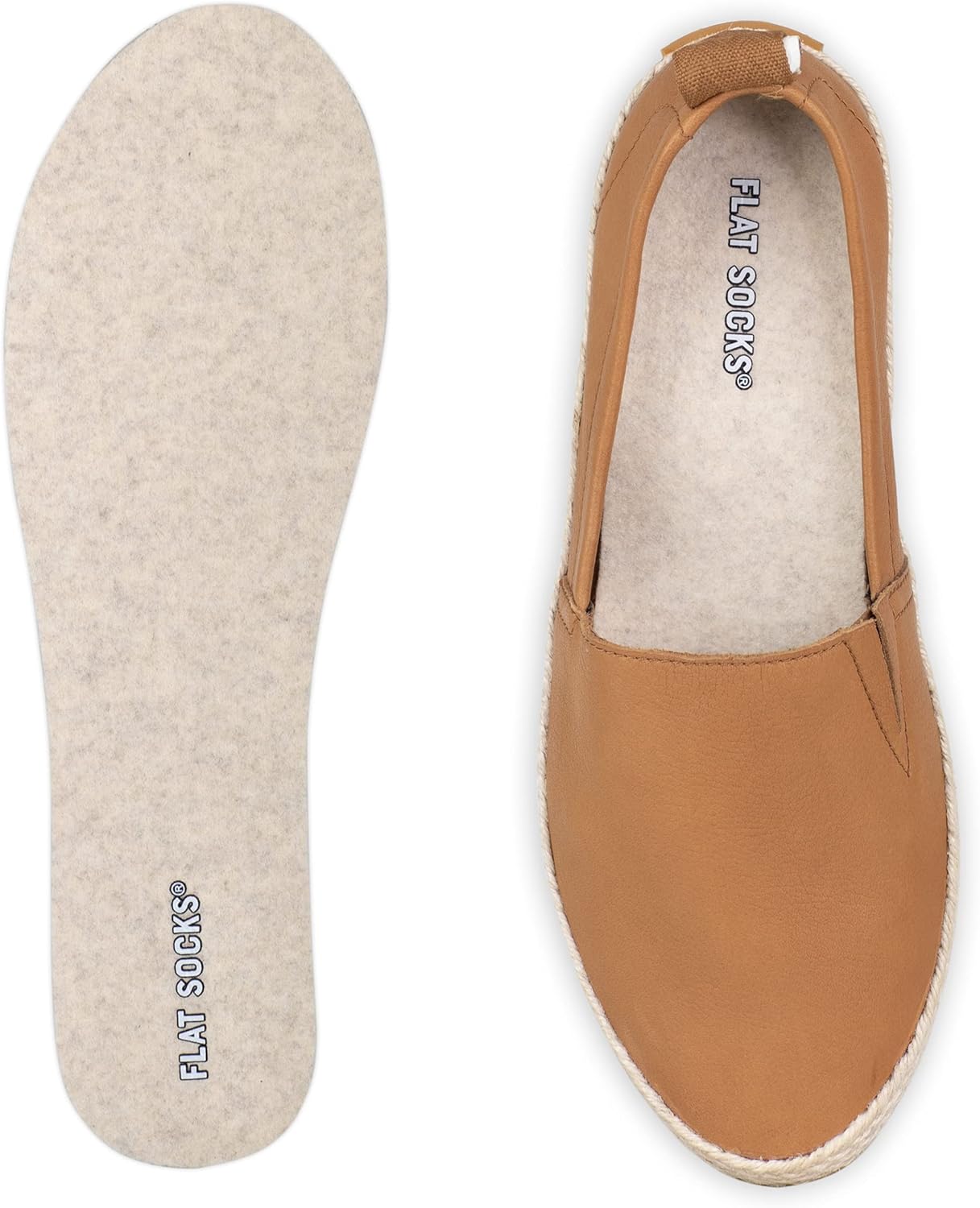Highlights the minimalist, low-profile design and the fact that it is meant to sit inside shoes without showing.