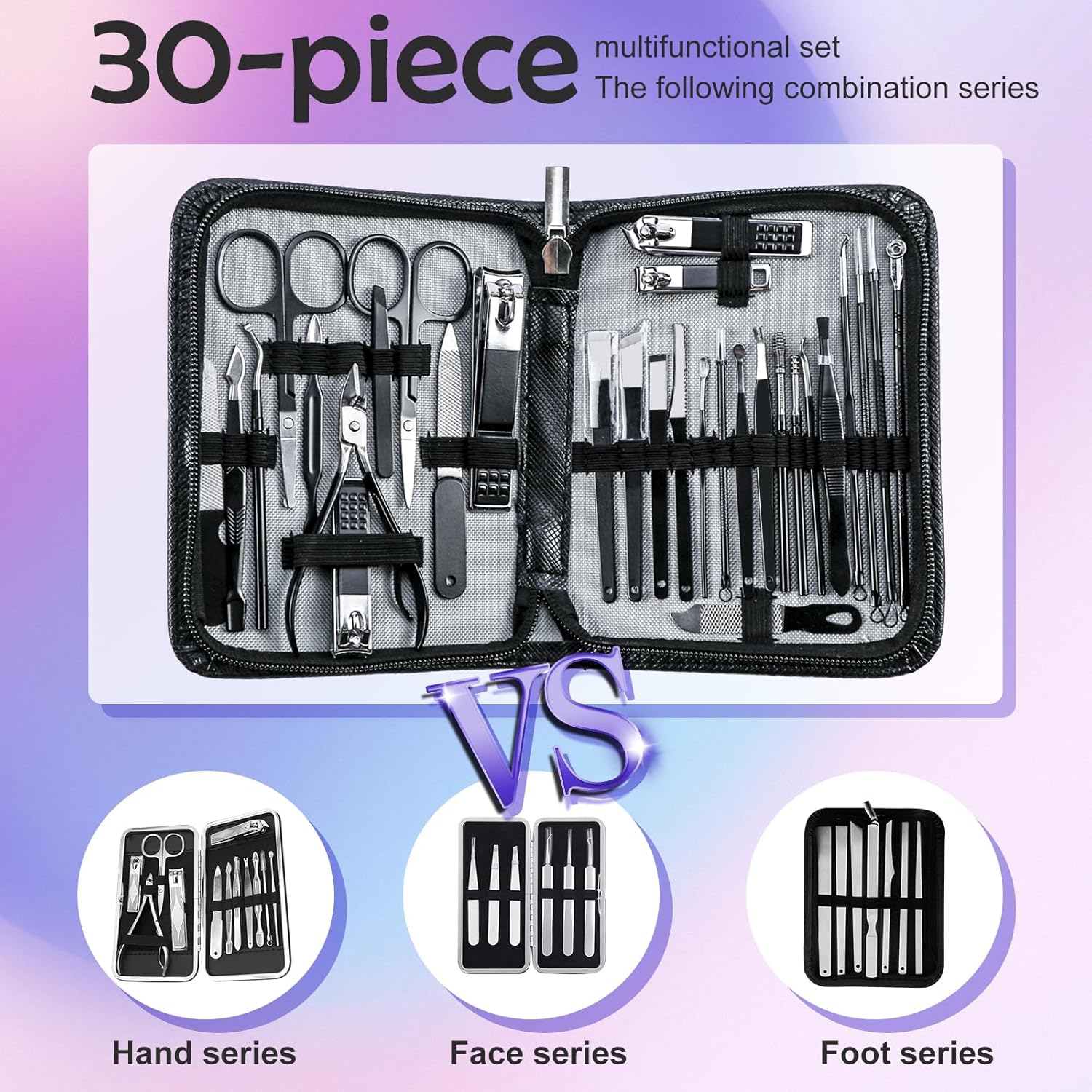 Andrea 30-Piece Manicure Pedicure Kit