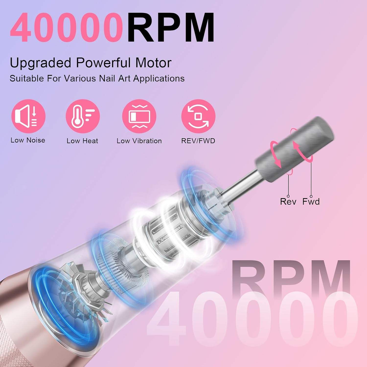 Lilonthy Electric Nail Drill Kit 40000Rpm