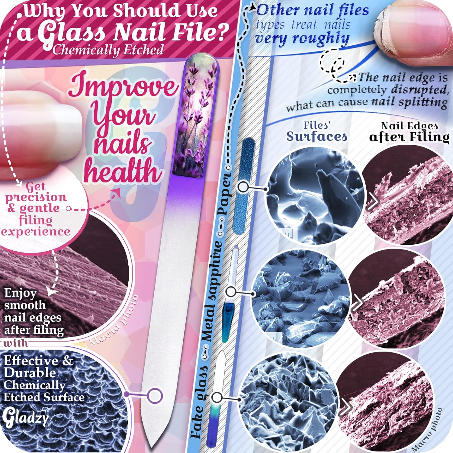 Gladzy Czech Glass Nail File Set