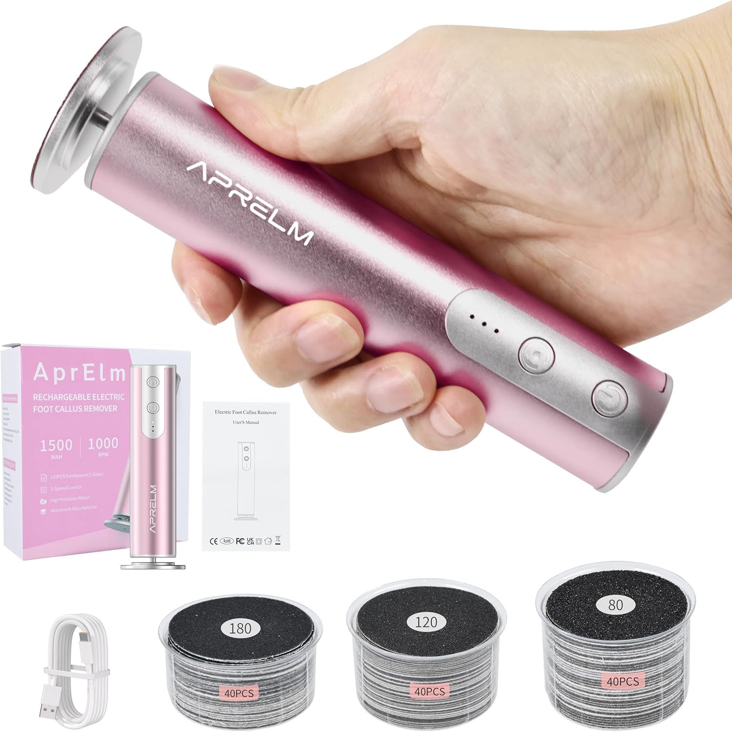 Aprelm E3 Rose Pink Foot Callus Remover