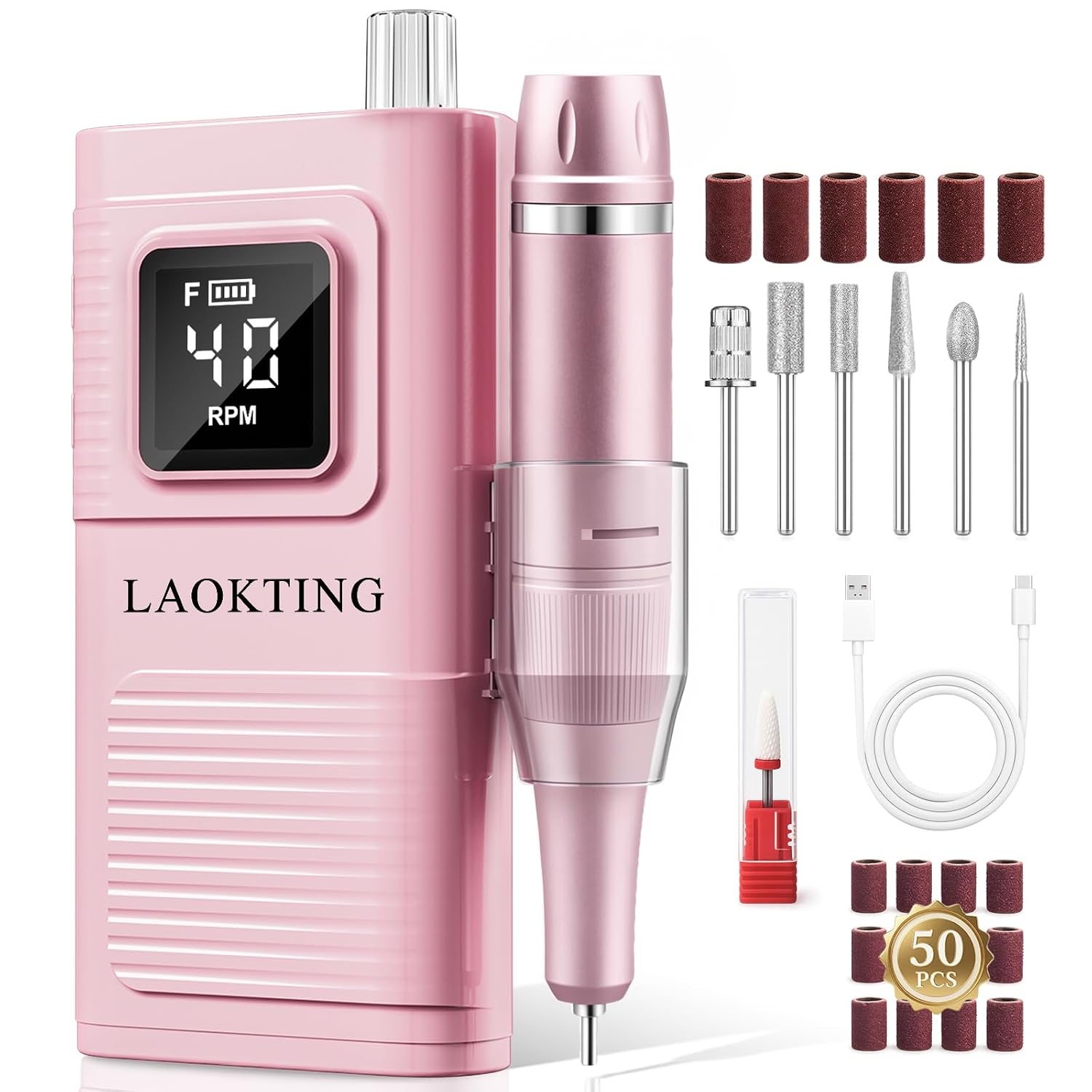 Iwecolor Electric Nail Drill Kit 40000Rpm