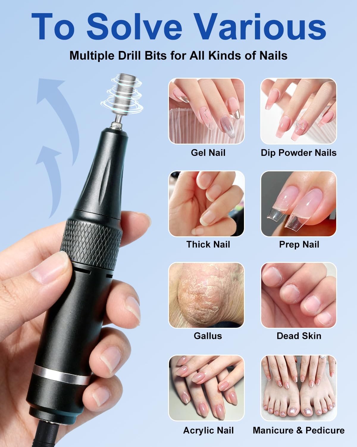 Moskany Electric Nail Drill Kit 35000Rpm