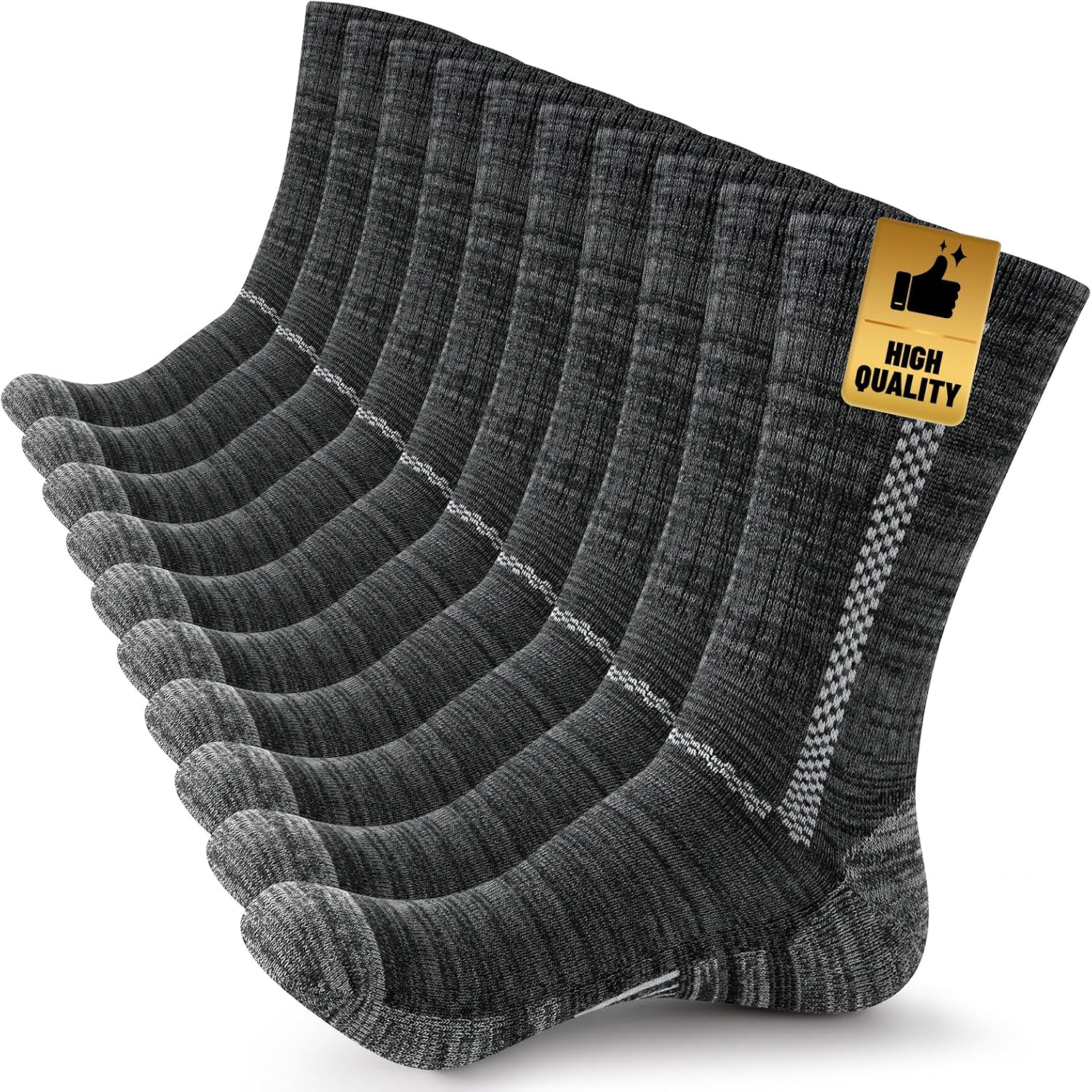 Heatuff Cushion Crew Socks, 5 Pares