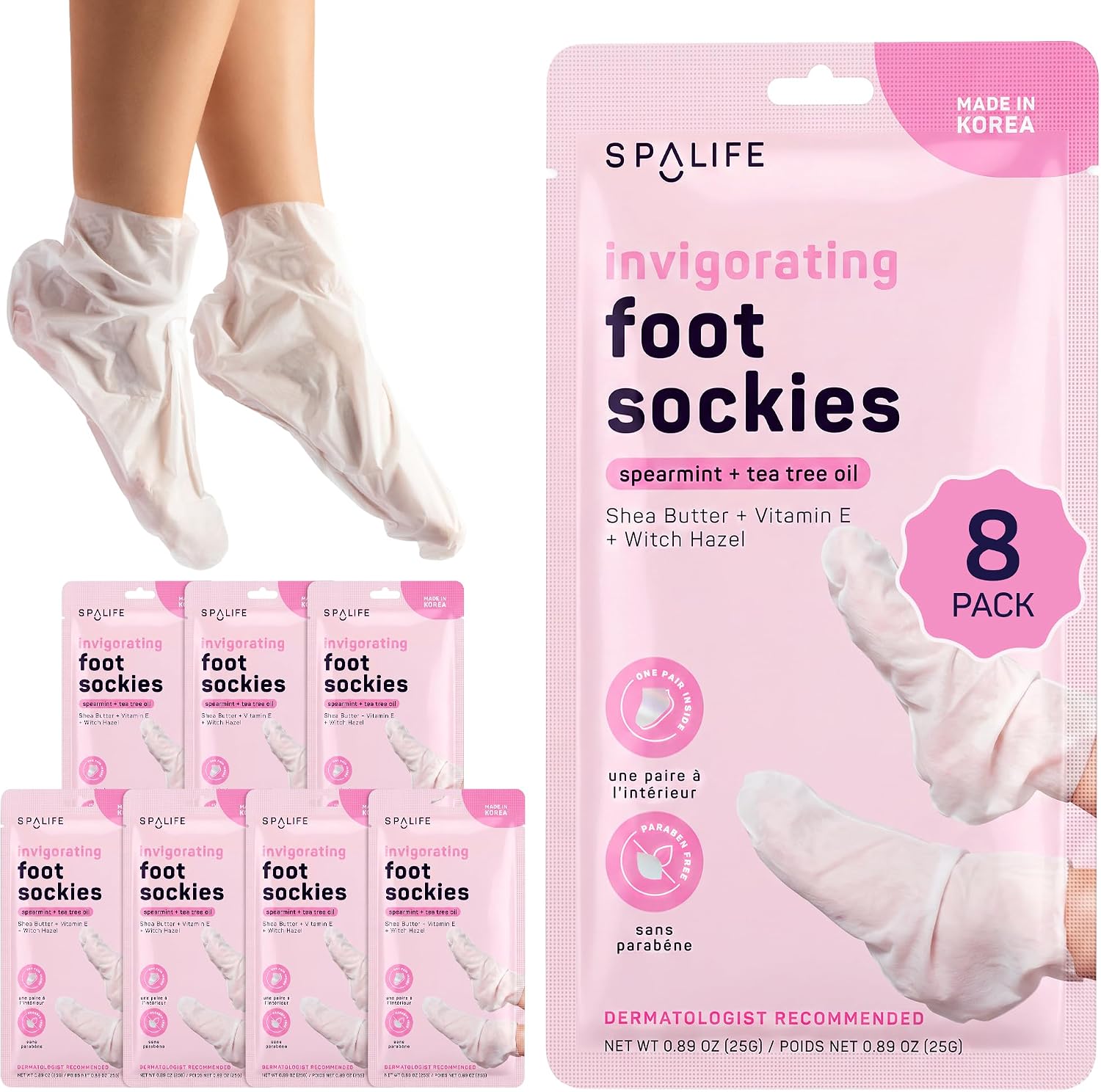 Spalife Moisturizing Foot Sockies 8 Pack