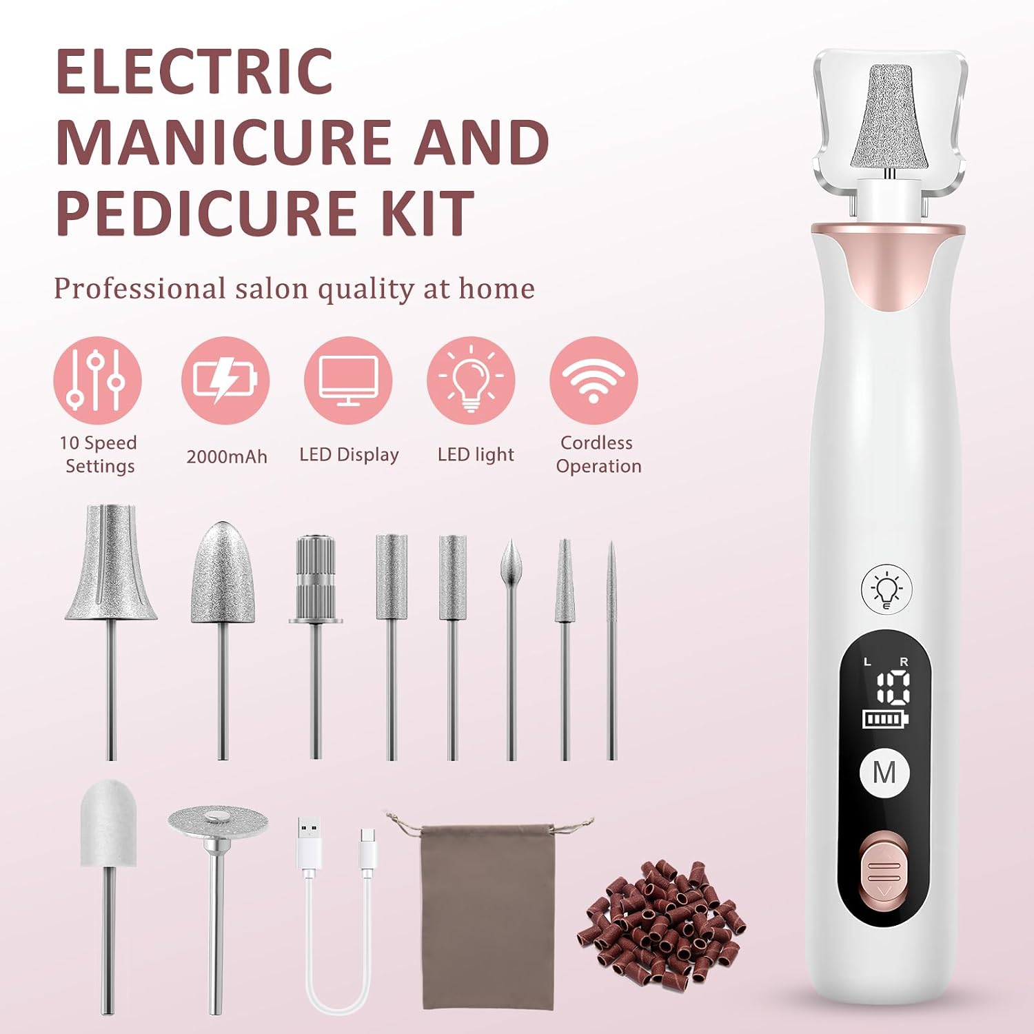 Zaboul Cordless Electric Nail File