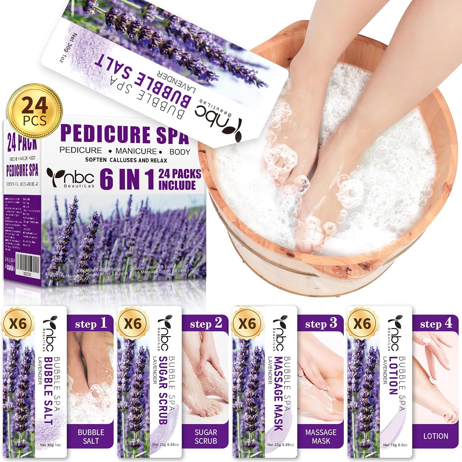 Nbc Beautilab 24-Piece Foot Spa Kit