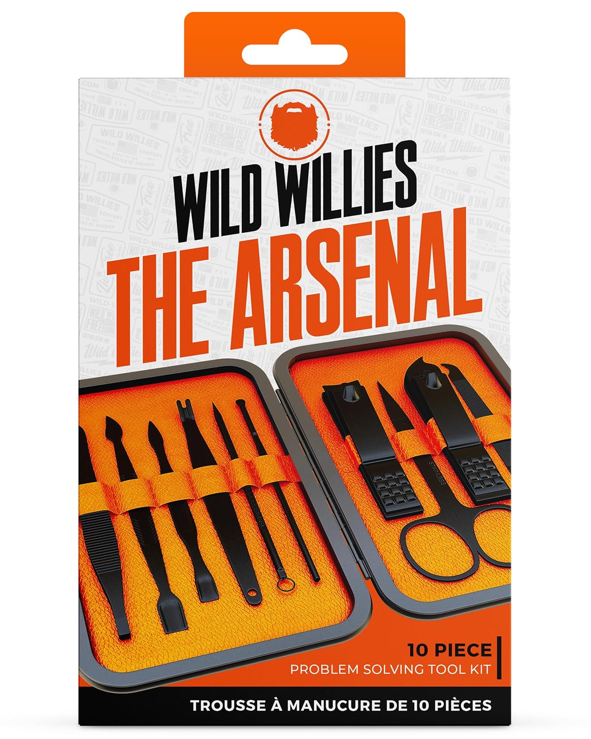 Wild Willies 10-Piece Manicure & Pedicure Kit - Compact Travel Nail Set