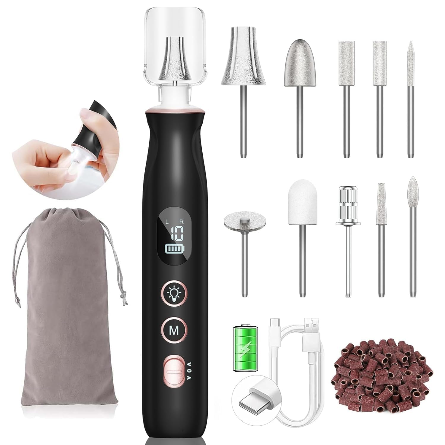 Electric Nail File Drill, Toe Nail Grinder For Thick Toenails & Callus
