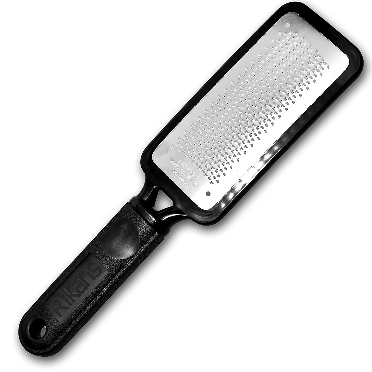 This image helps establish the product’s form factor, large surface area, and manual design for callus removal.