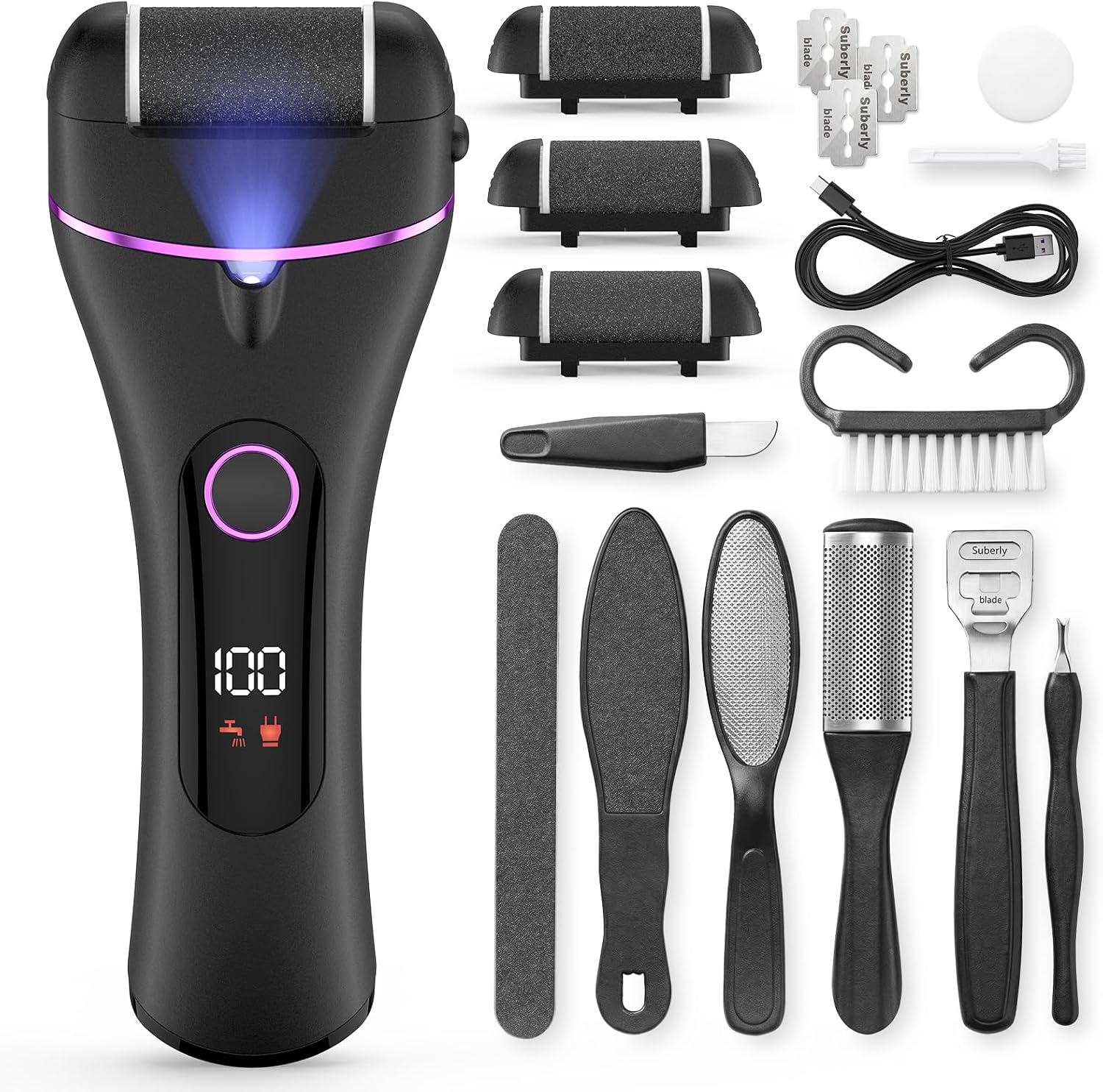 Electric Foot Callus Remover Rechargeable Portable Electronic Foot File Pedicure Kits Professional Pedicure Tools For Dead Skin 01