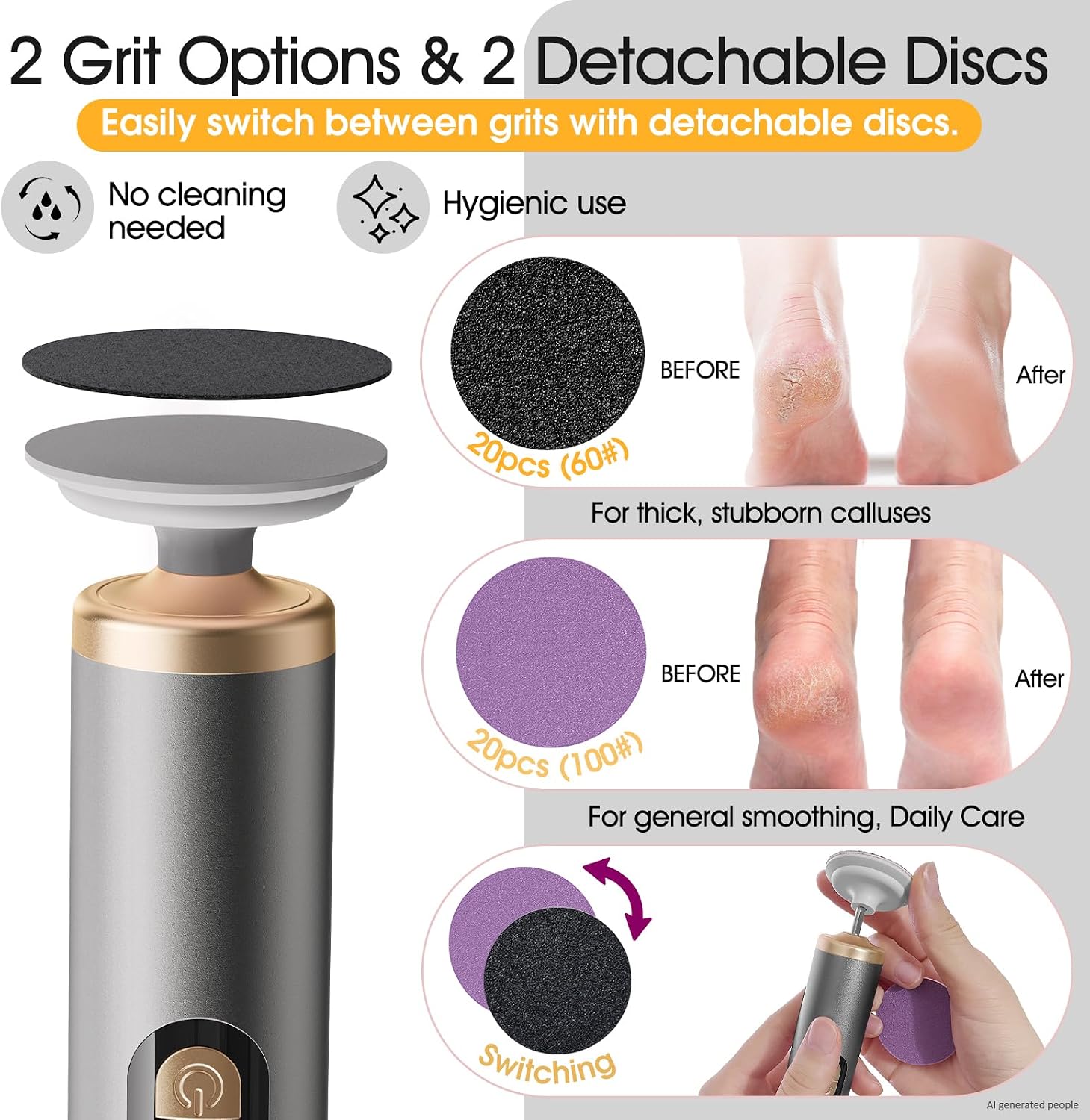 Electric Foot Callus Remover Rechargeable For Dry Foot Skin