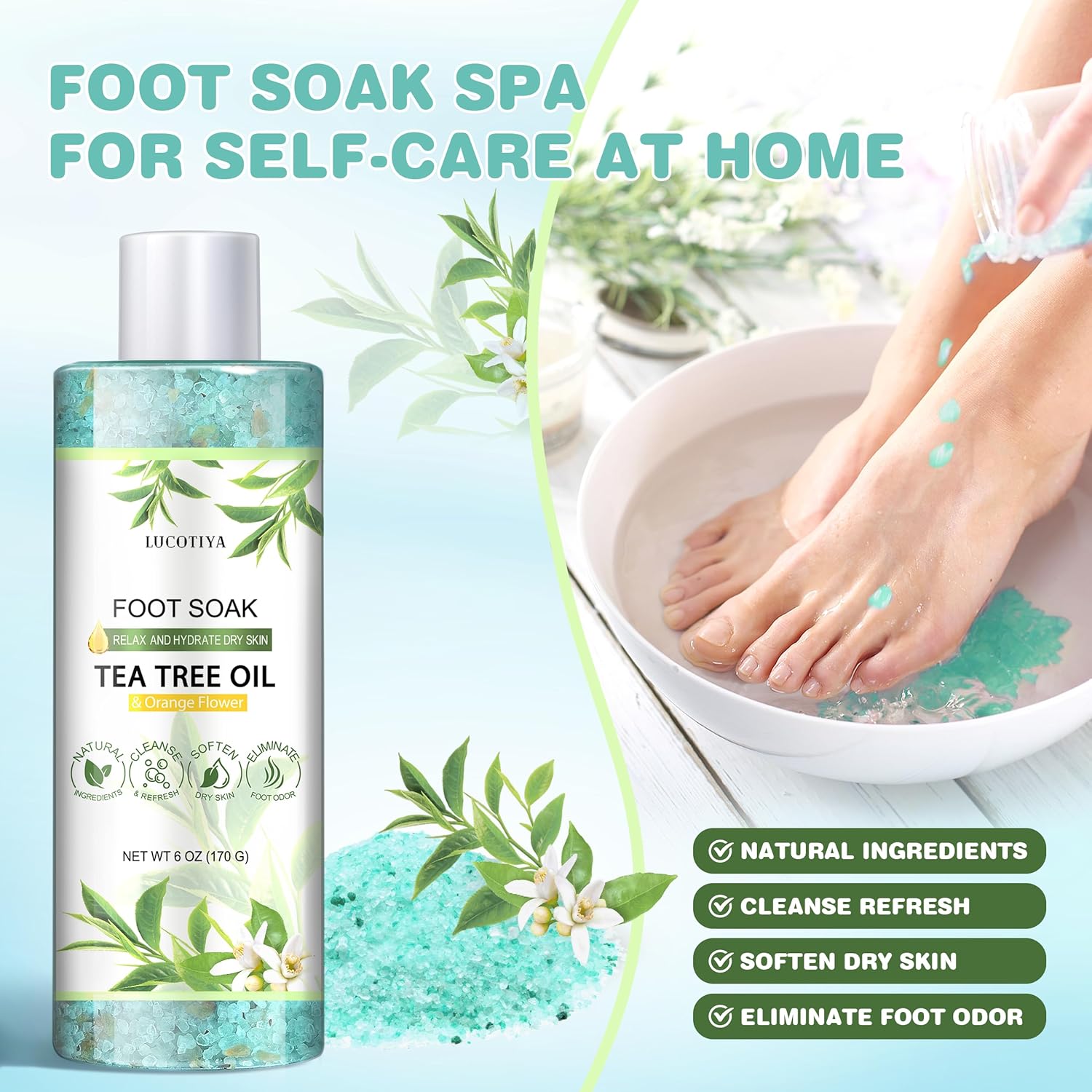 Lucotiya Tea Tree Foot Soak Kit