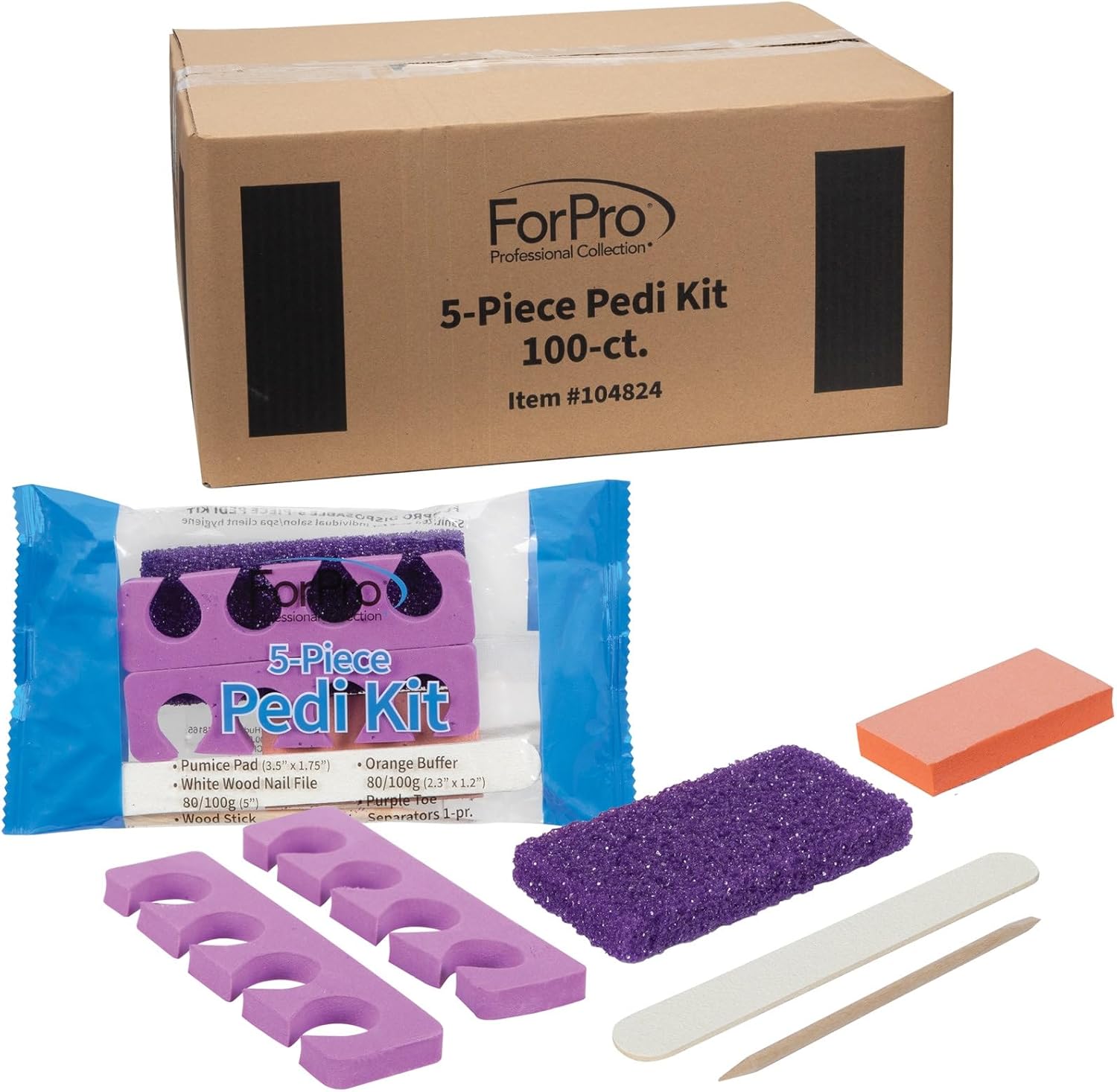 Forpro 5-Piece Pedi Kit, 100-Count