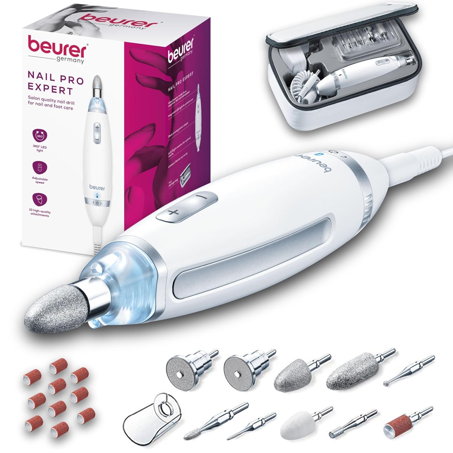 Overall package value, included accessories, and first impression of a complete nail drill kit.