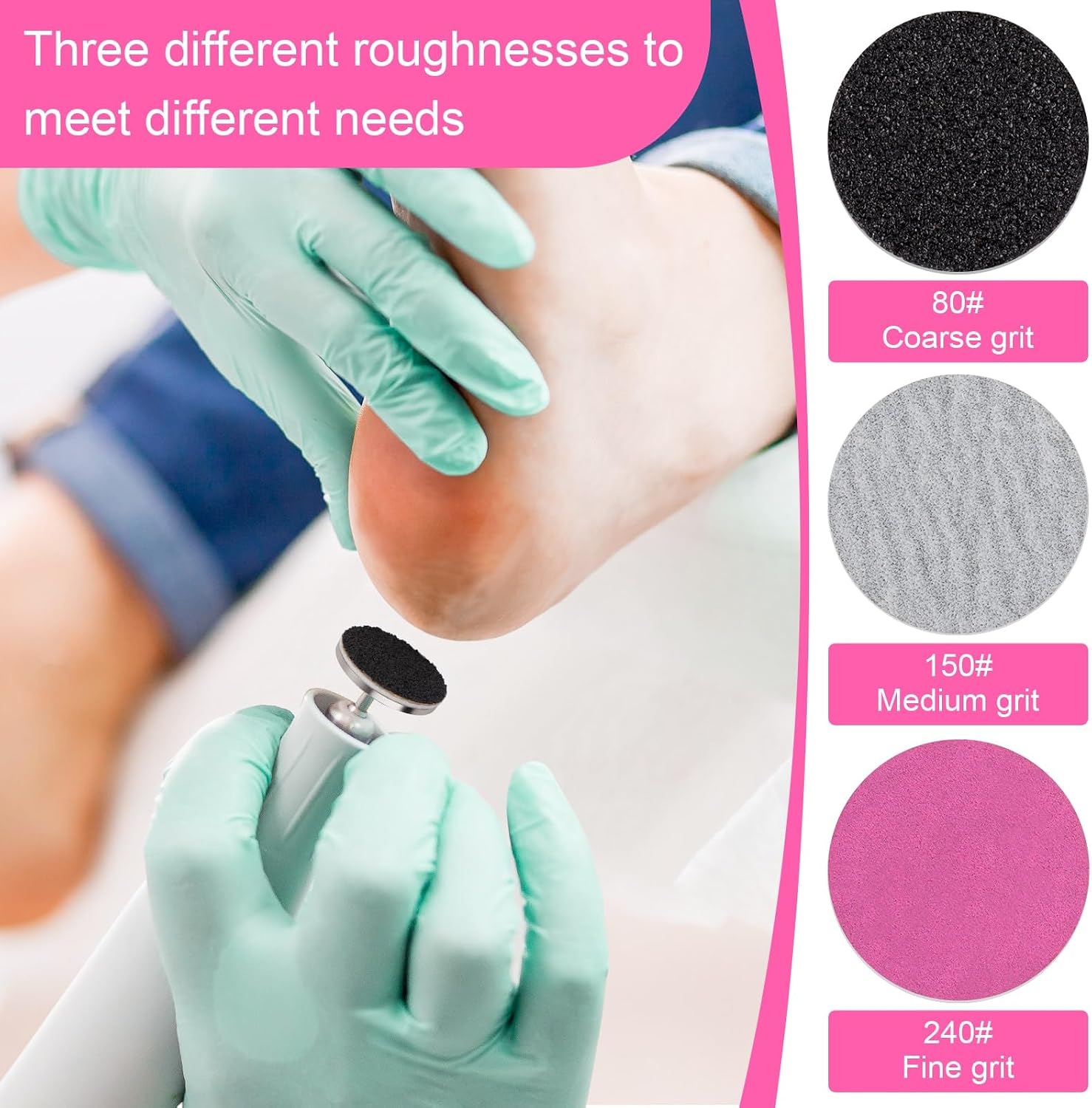 Helps explain the grit selection and the practical difference between coarse, medium, and fine pads.