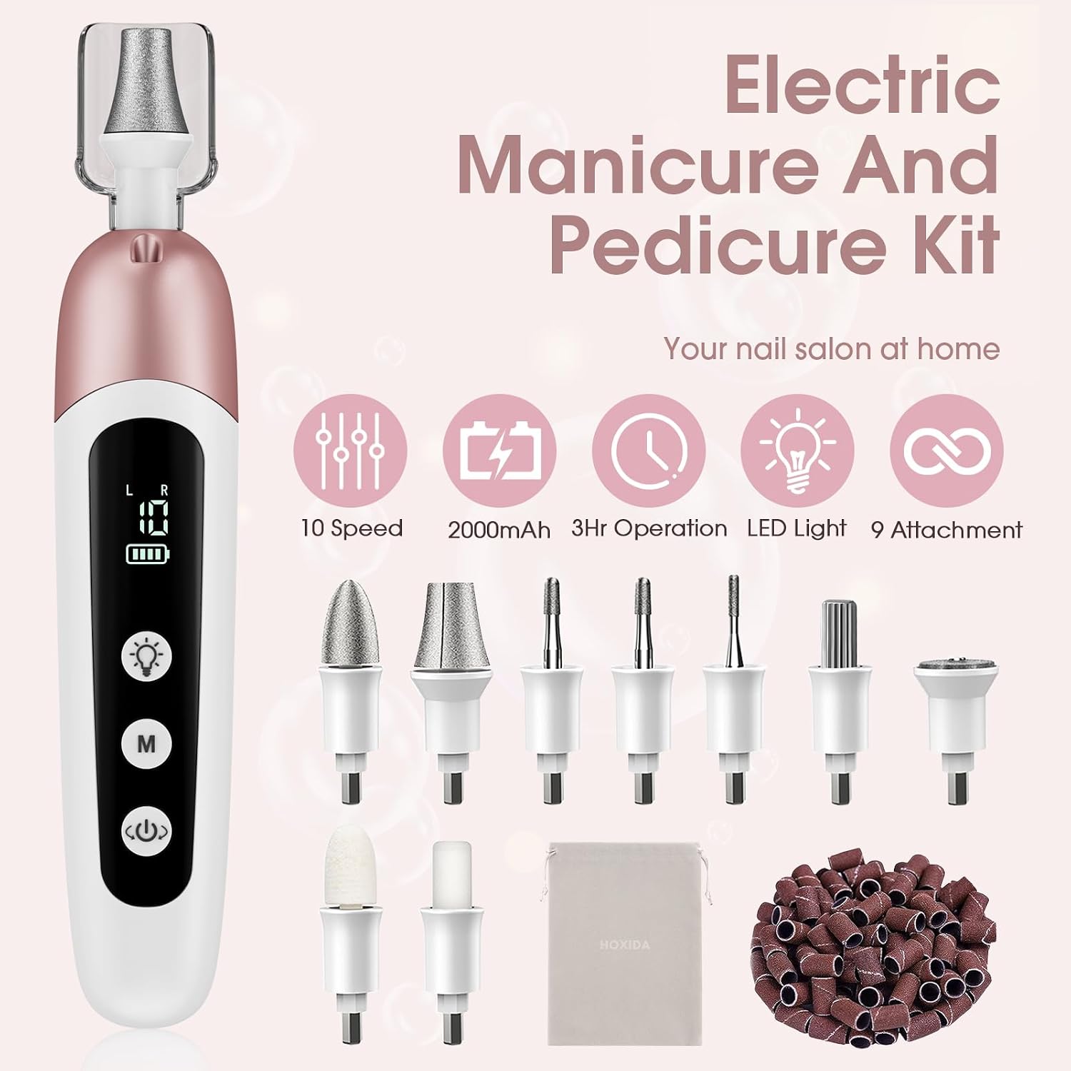 Hoxida Cordless Nail Drill Kit