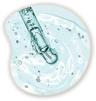 Dropper and liquid swirl visual.